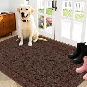 FONEYI Indoor Door Mat 32" x 48", Dirt Trapper Door Mats Non-Slip Entryway Rugs Washable, Absorbent Resist Dirt Welcome Mat, Low Profile Inside Floor Mats for Front Back Door and Entryway, Coffee