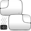 Youxmoto Driver Left and Passenger Right Side Heated Mirror Glass, 2005-2009 Fit for Dodge Ram 1500 2500 3500, Convex Side View Mirror With Rear Holder, Fit for 5161011AA 5161010AA