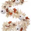 Fall Decor - Fall Garland - 5.9Ft Fall Maples Leaves Garland with Pumpkin Pinecone Thanksgiving Garlands Artificial Autumn Foliage Harvest Thanksgiving Decor for Home Indoor Mantle Wedding Christmas