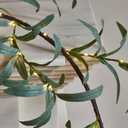 Hairui Lighted Artificial Olive Garland 6FT 96 LED Fairy Lights Battery Operated, Faux Vine Lights with Timer for Spring Christmas Holiday Fireplace Decoration