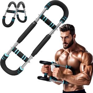 Twister Arm Trainer,60-150lb Adjustable Chest Workout Equipment, Twister Arm Trainer,Portable Power Twister Bar,Detachable Design Fitness Anywhere,Suitable for Camping, Home, Office, Gym, Blue 