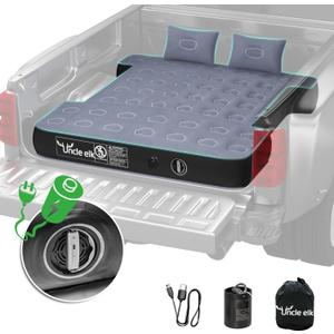 Truck Bed Mattress 5.5-5.8ft: Inflatable Full Size Truck Bed Air Mattress with Wireless Rechargeable Pump, Pickup Mattress with Carry Bag (Grey)