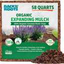 Back to the Roots 100% Organic Mulch, 58 Quart, Expanding Coconut Husk Block for Gardening