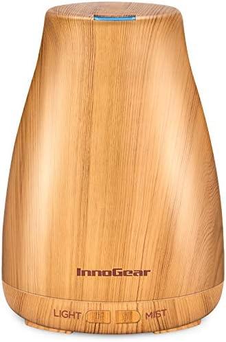 InnoGear Essential Oil Diffuser, Premium 5-in-1 Diffusers for Home Scent Aromatherapy Diffuser Air Desk Humidifier for Bedroom Large Room Office 7 Color LED 2 Mist Mode Waterless Auto Off, Yellow