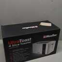 Mueller UltraToast Full Stainless Steel Toaster 4 Slice, Long Extra-Wide Slots for Bagels and Waffles, 6 Browning Levels, LED Display, Cancel/Defrost/Reheat Functions & Removable Tray, Kitchen Gadgets