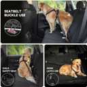 Pawaboo Dog Seat Belt Harness for Car, Dog Car Harness Seatbelt with Double Clips, Adjustable Breathable Pet Vest & Dogs Safety Tether with Elastic Bungee for Pet, L, Black