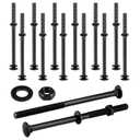 Zonon 12 Sets 1/2 x 8 Inch Black Carriage Bolt Kit Galvanized Carriage Bolt Set Includes Rust Resistance Washers and Nuts for Fastening Accessories