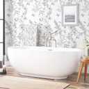 Peel and Stick Wallpaper Black and White Contact Paper Floral Bird Wallpaper Boho Removable Wallpaper Decorative Self Adhesive Wallpaper Contact Paper for Cabinets Wall Paper 17.3" x 118"