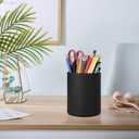 Pen Holder for Desk Pencil Organizer Cute Cup Holders Aesthetic (Black, 3.94" x3.15" x3.15")