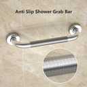 12 Inch Anti Slip Shower Grab Bar, YuanDe Chrome Finish Stainless Steel Bath Grab Bar, Knurled Bathroom Safety Rail, Shower Handrail Support, Handicap Elderly Injury Senior Balance Assist Handles