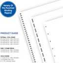 PrintWorks Professional GBC 19 Hole Comb Binding Pre-Punched Paper - Book Binding Printer Paper - Made in the USA - 500 Sheets - 8.5" x 11" - 24 lb - 92 Bright White (04329)