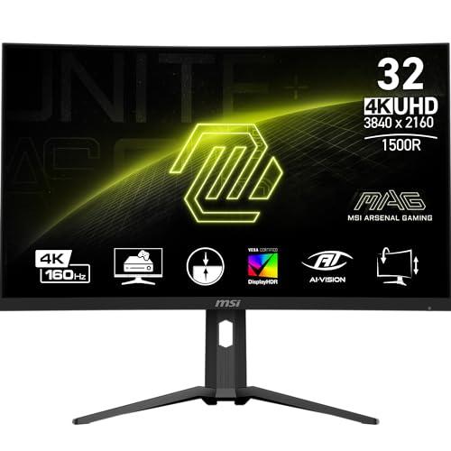 msi MAG321CUP 32-inch 3840 x 2160 (UHD), VA, 4K Gaming Monitor 160Hz, Adaptive Sync, 1ms, HDMI, Display-Port, VESA Mountable, Tilt, Black