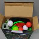 Clemas Upgraded Kids Toy Golf Set with Dinosaur Automatic Golf Returner, Led Light Up Night Golf Balls, 3 Clubs, Putting Mat, 3-8 Toddler Mini Golf Games, Indoor Outdoor Sports Toys for Boys Girls 3+