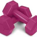 2 Pairs,RBX 4lb Pair Hex Dumbbells, 2lb Each, Hex Shape for Stability, Compact for Easy Portability, Dumbbell Set for Strength Training, Cardio, Walking, and More, All Fitness Levels (Raspberry)
