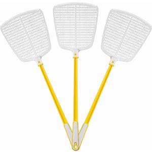 4 x Fly Swatter for Indoors - Heavy Duty 20 Inch Fly Swatters Multi Pack - Long Manual Flyswatter Set of 3, Large Plastic Fly Swatters for Home, Kitchen & Patio