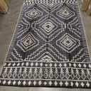 LBRO2M Plastic Straw Outdoor Rug Waterproof Rugs 5x7 UV Resistant Moroccan Geometric Reversible RV Rug for Outside Camping Rugs for Patio, Picnic, Beach