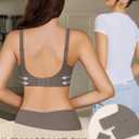 Avidlove Wireless Bras for Women No Underwire V Mesh Bralette Seamless Comfortable Bra Push Up Full Coverage Everyday Bras (Large, Dark Grey)