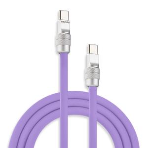 chubbycable Chubby 2.0 USB C 240W Fast Charging Cable Silicone Soft Durable USB C Cable Extra Thick Charger Cord Compatible with iPhone 17-15 Series iPad, Light Purple, Type-C to Type-C, 6.6FT