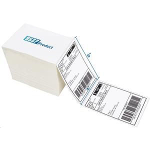 9527 Product Fanfold 4 x 6 Direct Thermal Labels White Perforated Shipping Label, 500 Labels per Stack, 1 Stack
