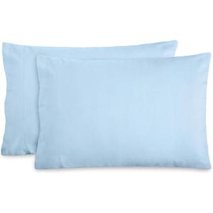 Bare Home Flannel King Pillowcases Set of 2-100% Cotton - Velvety Soft & Cozy - Double Brushed Heavyweight Flannel Pillowcases (King Pillowcase Set of 2, Light Blue), King - 2 Pack