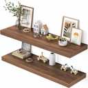 Dreamland 48" Floating Shelves for Wall, 12" Deep Thicker Walnut Floating Shelves, Wall-Mounted Shelves for Bedroom, Living Room, Kitchen, Bathroom - Set of 2