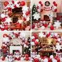 Red Snowflake Balloon Garland Arch kit, Large Snowflake Gift Box Star Foil Balloons Silver Red White Latex Balloon for Winter Wonderland Baby Shower Wedding Winter Theme Birthday Party Decoration