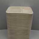 Celel 100 Pack 3 Compartment Paper Bowls for Dinner Dish with Sides and Chip Dips, Microwavable Compartment Paper Food Trays for Carnival Party Restaurant Catering