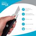 INTERNET'S BEST Premium Utility Knife Set | Retractable Box Cutter with Rubber Handle | Heavy-Duty Cutting for Cardboard, Carpet, Plastic | Retractable Blade | Includes 2 Razor Knives & Extra Blades