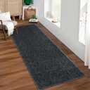 COZYLOOM Area Rug 2x8 Shag Runner Rug Ultra Soft Rug Fluffy Shaggy Soft Area Rug Non-Slip Indoor Floor Carpet Non Shedding Rug for Kids Playroom Home Decor, Black