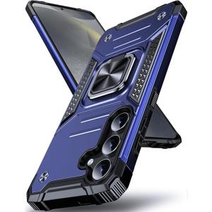 DASFOND Galaxy S24 Case, Military Grade Shockproof Protective Phone Case Cover with Enhanced Metal Ring Kickstand [Support Magnet Mount] Compatible with Samsung Galaxy S24, Blue