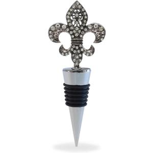 Cheers Fleur De Lis Wine Bottle Stopper - Elegant Gifts for Women, Champagne Stoppers and Leak-Proof Kitchen Accessory for Wine Drinkers, Adults and Fleur De Lis Collectors