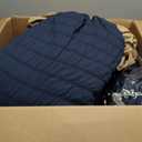 CozyLux King Size Comforter Set Navy Blue Seersucker 7 Pieces Bed in a Bag King Comforter Set with Sheets, Luxury Bedding Set with Down Alternative Comforter, Sheets, Pillowcases & Shams All Seasons