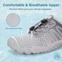Hike Barefoot Water Shoes for Women Men Footwear, Quick Dry Wide Toe Box Pro Beach Swim Athletic Sports Shoes, Non-Slip Lightweight Aqua Shoe for Pool Hiking Walking Kayaking Diving Surfing (New--grey)