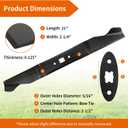 742-0641 High Lift Blade for 21" Deck, 742-04276 Mower Blade Compatible with MTD, Cub Cad et, Troy-Bilt Tuff-Cut 220, TB 230, Replaces for 942-0641, 742-04276S, 742-0741, 742-0741A