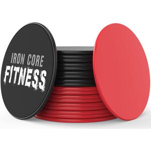Core Sliders for Working Out 20 Disc (10 Set) Pack, Dual Sided Exercise Gliding Discs for Use on All Surfaces, Ultimate Core Trainer, Perfect for Group Training Classes, Gym & Home Total Body Workout (5 Red sets & 5 Black sets)
