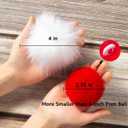 2 x 12 Pcs Small Faux Fur Pom Pom Balls 2.75 in Fur Fluffy Pompom Ball with Elastic Loop for Hats, Shoes, Scarves, Gloves, Bags, Key Chain Charms Accessories, 2 3/4 inches (Red)