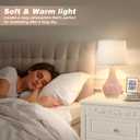 Seealle Modern Pink Table Lamps Set of 2 - Bedroom Lamps for Nightstand,19.4" Bedside Pink Lamp for Girls Room Living Room with Rocker Swtich