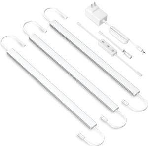 Under Cabinet Lighting Plug In. 3 PCS 12 Inches Likable Ultra Thin Bright Light Bars. Dimmable 14W LED Kit for Kitchen Under Cabinets Countertop Workbench Counter Shelf Closets Daylight 5000K