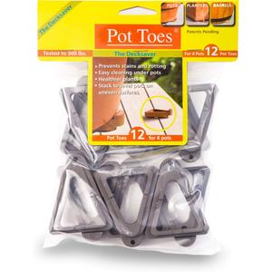 Bosmere Pot Toes, Plant Pot Risers for Indoor and Outdoor, Prevent Stains and Rotting on Wood, Cement, and Tile - Dark Gray (Pack of 12)
