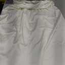 Women's Spring Summer Satin Silk High Waist Ruffle A Line Long Maxi Skirt Tulip Hem Skirts (Medium, White)