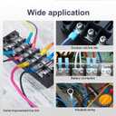 Chanzon 80pcs 1/4" Heat Shrink Ring M6 1/4in Terminal UL Listed 16-14AWG Gauge Eyelet Wire Connectors Waterproof Marine Grade Adhesive Lined Blue Electrical Crimp Connector for Boat Truck Stereo Car