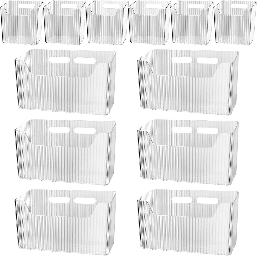12 Pcs Storage Organizer Bins Wall Mounted Organizer Basket,Cabinet Door Organizer,Wall Organization Container Hanging Basket Bins,for Kitchen Bathroom Supplies