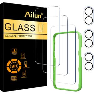 Ailun 3 Pack Screen Protector for iPhone 17 [6.3 inch] + 3 Pack Camera Lens Protector with Installation Frame,Dynamic Island Compatible,Case Friendly Tempered Glass[Not for iPhone 17 Pro/Pro Max/Air]