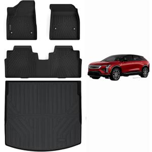 Floor Mats & Trunk Mat for All-New 2025 Cadillac Optiq TPE All Weather Protection 2 Rows Car Floor Liners with Cargo Liner Accessories