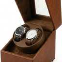 Double Watch Winder for Automatic Watches, Quiet Japanese Motor Rotating Self-Winding Watch Winder Box with Storage Display, Premium PU Leather Watch Winder Case for Rolex Men Women