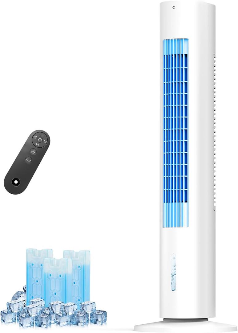 Portable Air Conditioners Windowless, 2025 Upgraded Cooling System, 35 Inch Evaporative Air Cooler w/3 Speeds, Smart Timer & 70Oscillation, Water Tank, Swamp Cooler for Room, Office, Home