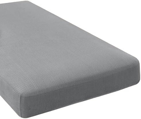 H.VERSAILTEX Super Stretch Individual Chaise Cover Sectional Couch Covers for L Shaped Sofa Both Left/Right Featuring Thick Jacquard Textured Twill Fabric (1 Piece Chaise Cover Large, Dove)