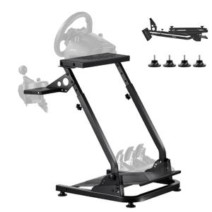 VEVOR Racing Wheel Stand, Adjustable & Foldable Simulator Stand for Logitech G29 G27 G920 G923, Thrustmaster T300RS T300GT T248 TS-PC TSXW Gaming Cockpit,Pedals Simulator NOT Included