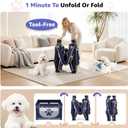 LOOBANI Foldable Whelping Box for Dogs and Puppies: 1 Min Setup Pet Puppy Playpen Indoor with Cover & Waterproof Bottom, Portable Birthing Box for Dog Cat Duck-43.3"x43.3"x27.1"Patented (Blue+Pink)