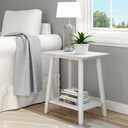Plank+Beam Mid Century Modern Rectangular Side Table, with Shelf, White, 16.25" End Table with Shelf